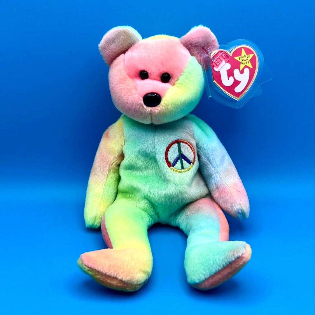 TY Beanie Baby PEACE the Tydyed Bear 8.5 Inch Etsy