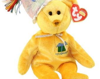 TY Beanie Baby - NOVEMBRE l’ours d’anniversaire en peluche (avec chapeau) (9,5 pouces)