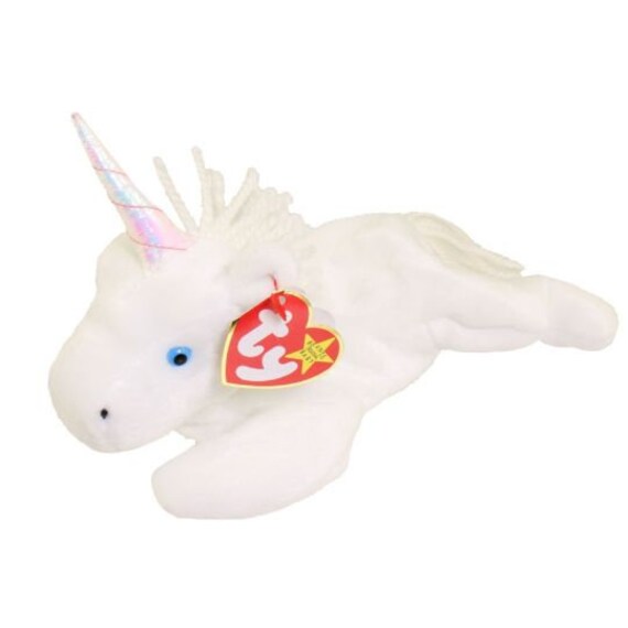 TY Beanie Baby MYSTIC de Eenhoorn irredescent hoorn garen manen 8 inch