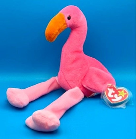 TY Beanie Baby PINKY the Pink Flamingo (10 inch)