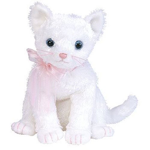 TY Beanie Baby FANCY the White Cat (6 inch) - Main Image
