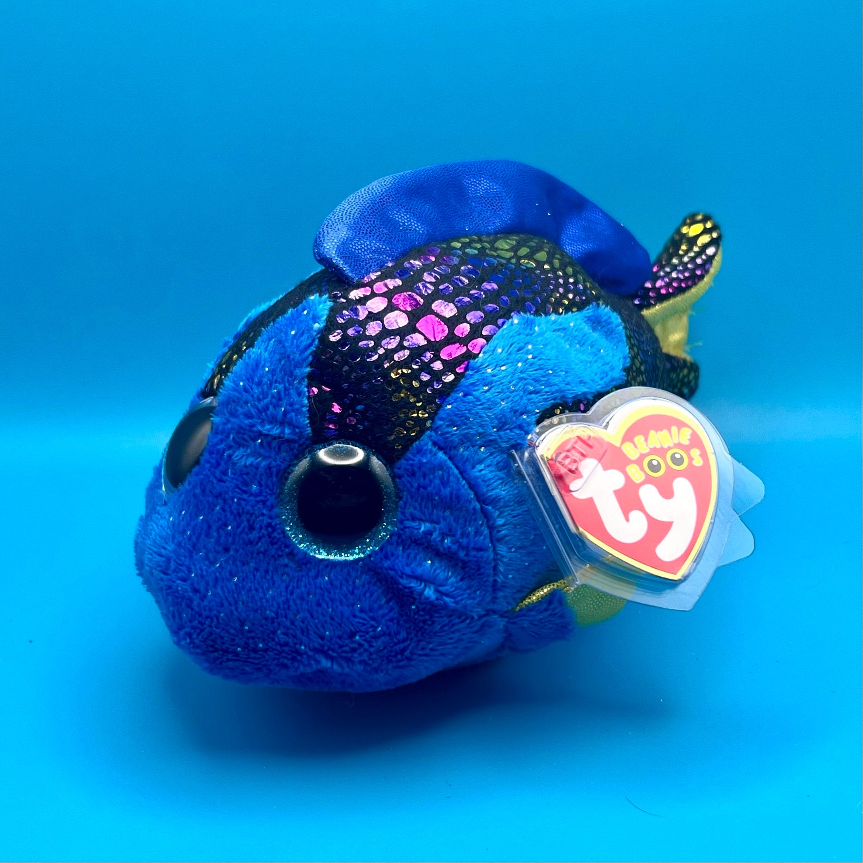 TY Beanie Boos AQUA the Fish (Glitter Eyes) (Regular Size inch)