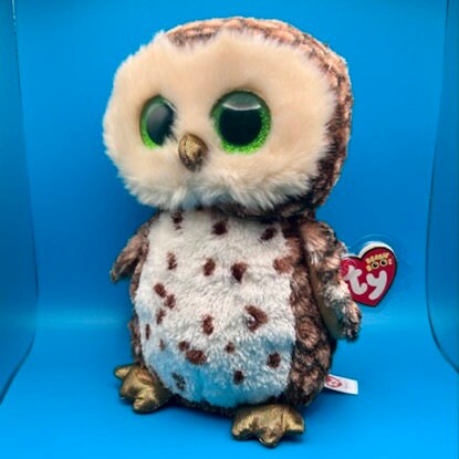 TY Beanie Boos SAMMY the Brown Owl glitter Eyes regular Size 6
