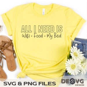 All I Need Is Wifi Food My Bed SVG, Teen Girl Svg, Homebody Svg, Funny Teen Svg, Boho Svg, Introvert Svg, Cutting Machine