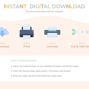 Instant digital download - how to print instructions
