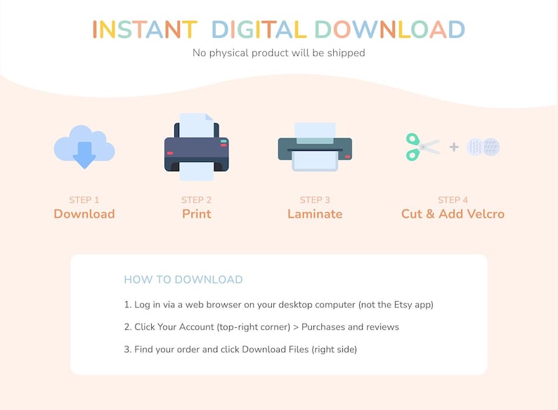 Instant digital download - how to print instructions