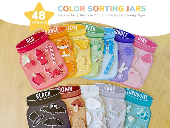 Color Matching Game for Kids, Toddler Color Printable, Montessori Sorting Activity, Preschool Learning, Homeschool Curriculum PDF