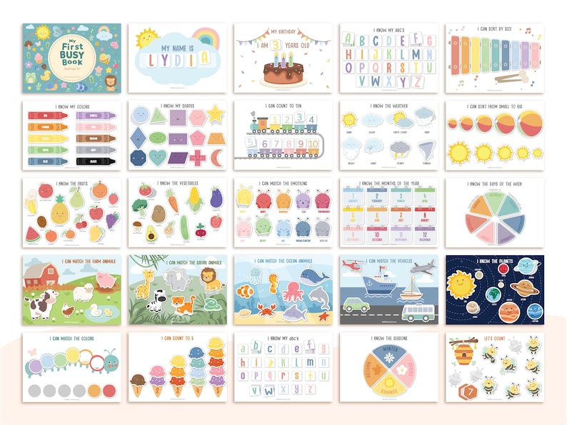 Toddler Busy Book - The First 25 Activity Sheets