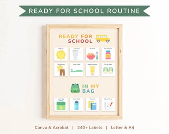 School Routine Chart, In My Bag Checklist & Bring Home Tag | 240+ Editable Icon Cards (Printable - Digital Download)