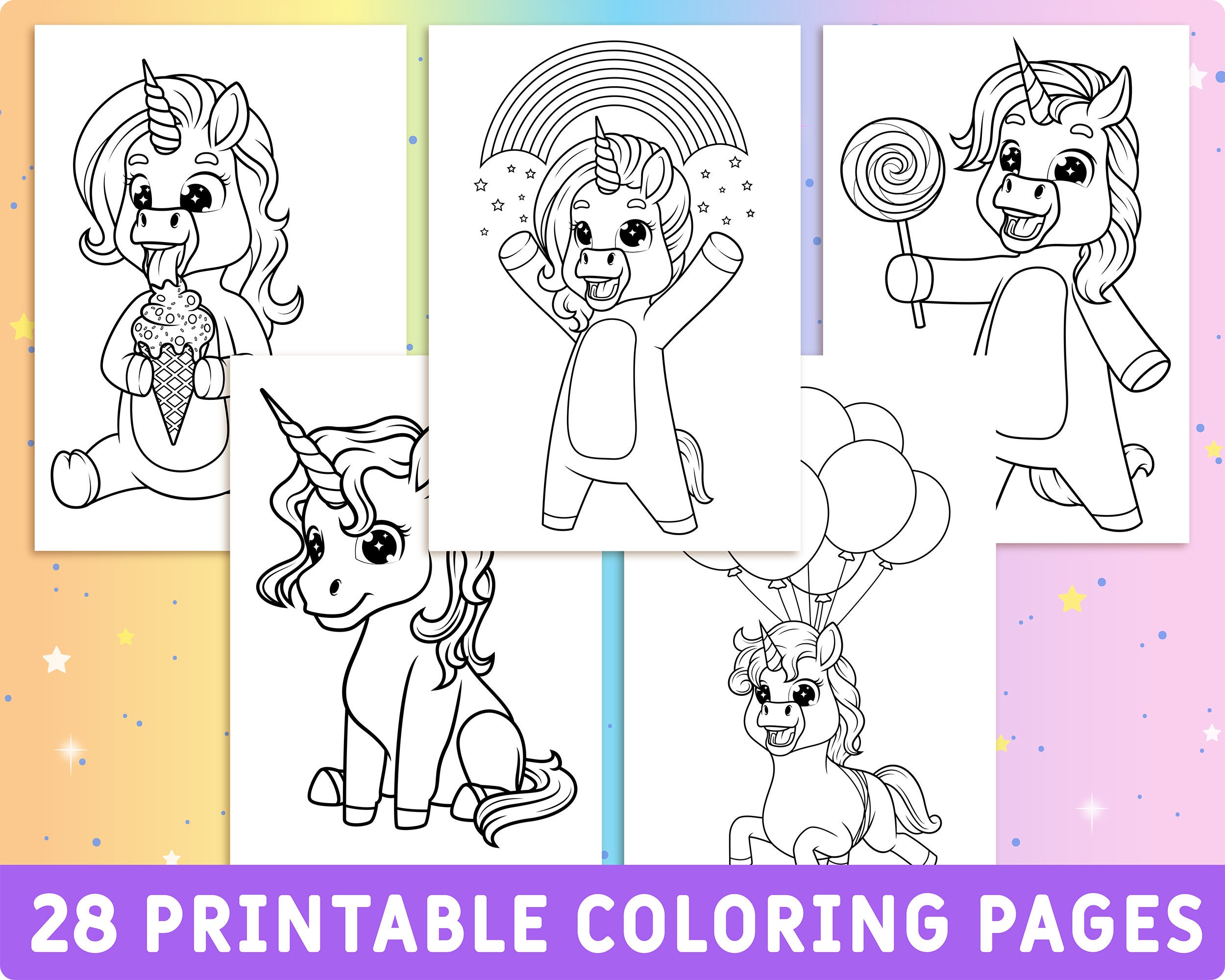 28 Printable Cute Unicorn Coloring Pages for Kids - Mythical Colouring ...