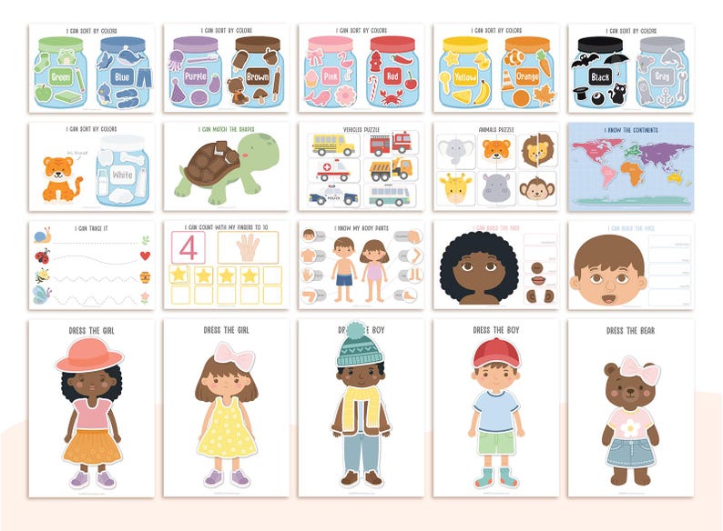 Toddler Busy Book - Remaining 20 Activity Sheets