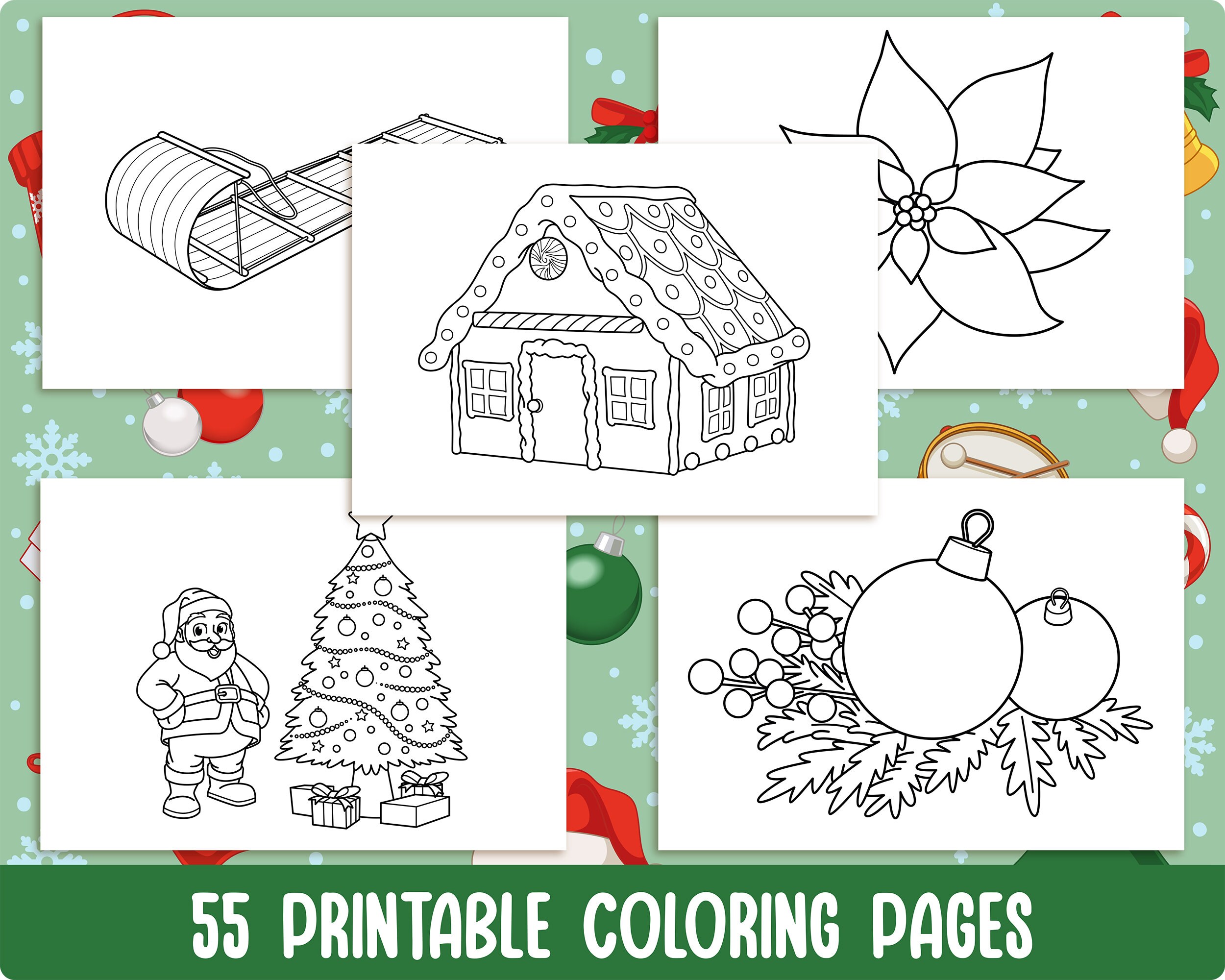55 Printable Christmas Coloring Pages for Kids, Xmas Colouring Sheets ...