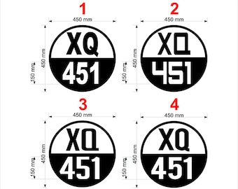 2X Boat 450mm Round Registration stickers Decal Set Port & Starboard Registration decals boat Rego set I CHOOSE YOUR OPTION I