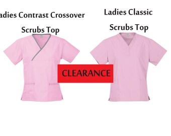 Scrubs Top,Ladies Scrubs Top,Ladies Contrast Crossover Scrubs Top AND Ladies Classic Scrubs Top Health care top