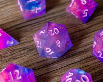 Crystal Princess - Handmade Sharp Edge Dice Set