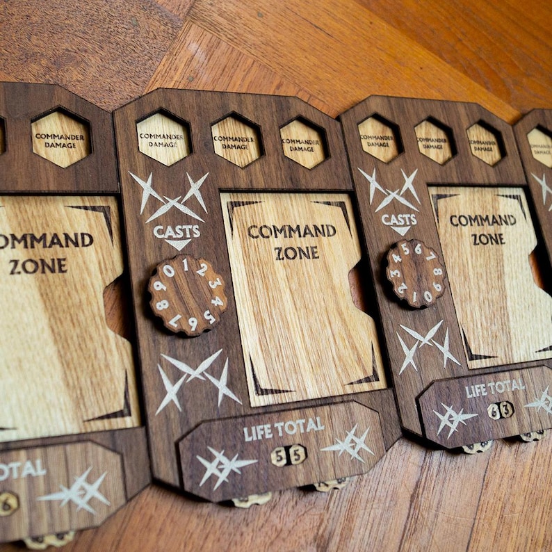 Commander Damage Wooden MTG Command Zone: Life, Commander Damage & Cast Tracker - Etsy
