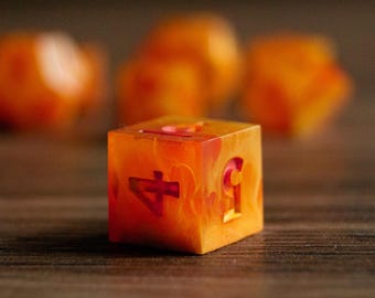 Fireball - Handmade Sharp Edge Dice Set