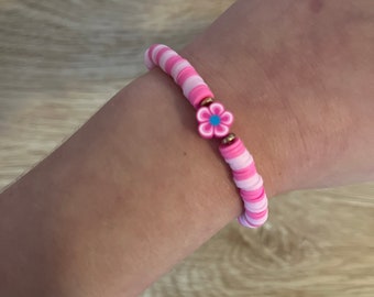 bracelet fleur rose ! || lilysjewelleryy (taille 9-14 ans)