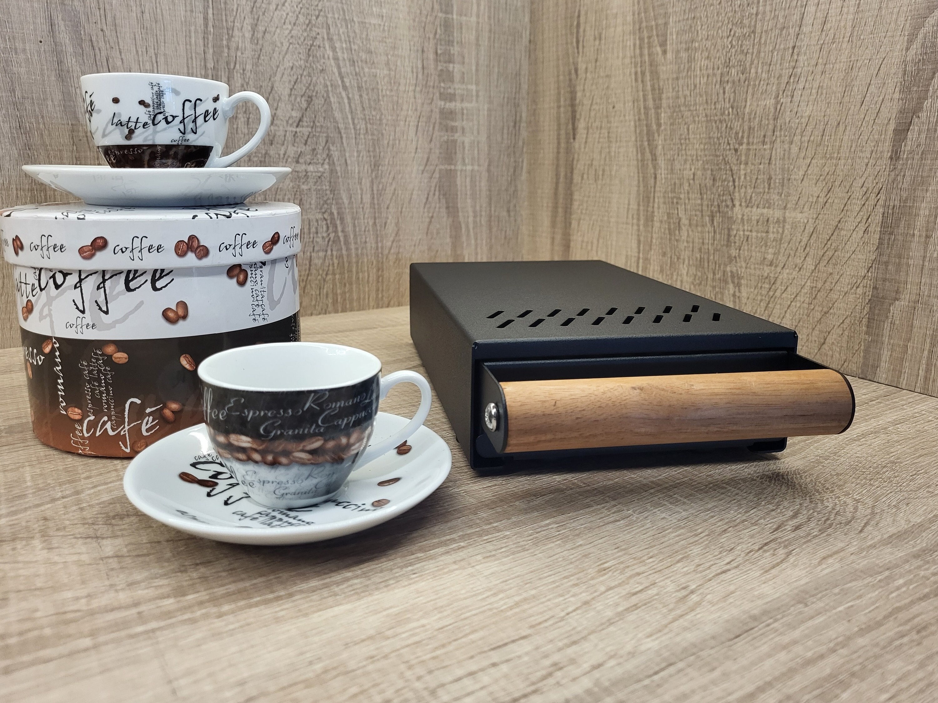 Nespresso Barista Wooden Tray Coffee Serving Glass Mug Cup Gift Set Gwp New  Nib