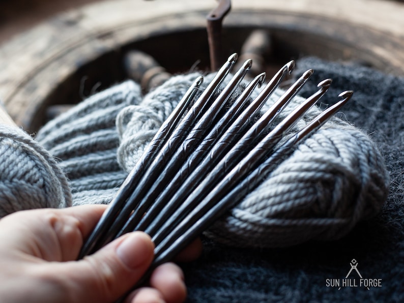 hand made metal crochet hooks 5mm