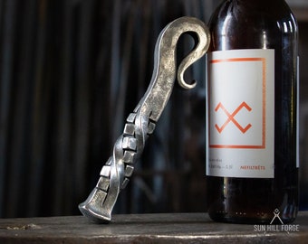 Forged Beer Bottle Opener, Hand Forged Bottle Opener, Beer Lover Gift, Forged Opener, Large Bottle Opener, Blacksmith Traditional Craft