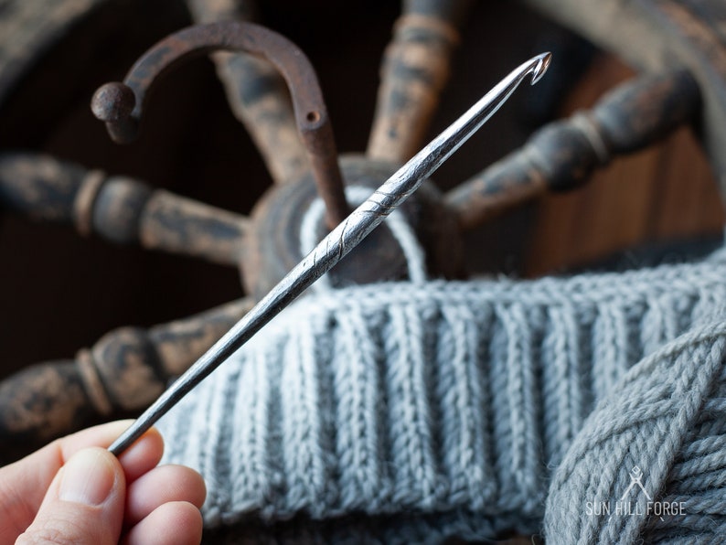 hand forged crochet hook texture for perfect grip