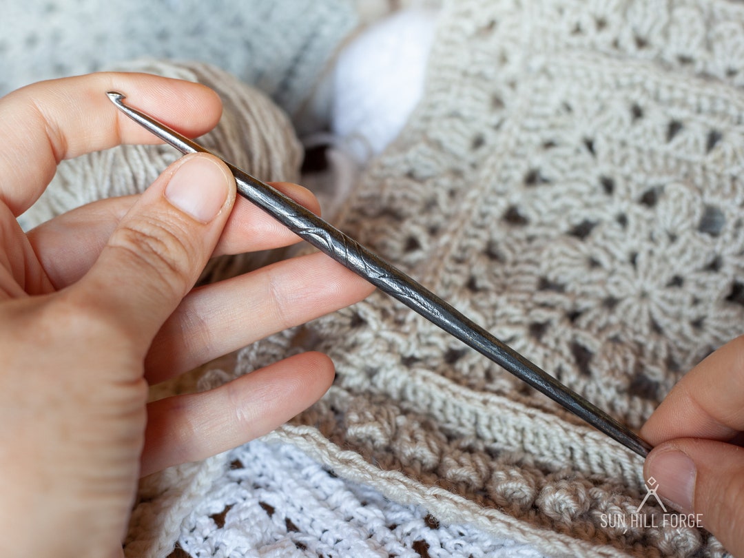 Hand Crochet Hook, Handmade Metal Crochet Hook, Ergonomic