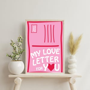 Arte de pared de amor/Día de San Valentín/Regalo para él/Regalo para ella/Carta de amor/Arte de pared/Besos/Sé mi Valentín/Producto digital/Amor