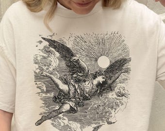 The Fall Of Icarus Comfort Colors® T-Shirt, Greek Mythology Tshirt, The Odyssey Merch, The Myth Of Icarus and Daedalus Shirt, Greek Gods Tee