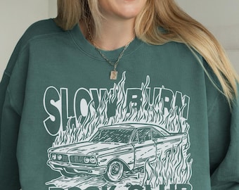 Slow Burn Book Club Comfort Colors® Sweatshirt, Literary Bookish Sweater, Gift For Reader, Bookworm Reading Crewneck, Gift For Book Lover