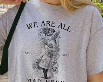 Alice In Wonderland Shirt, Vintage Alice's Adventures T-Shirt, Bookish Merch, Literature Shirt, Light Academia Classic Book Lover Gift For