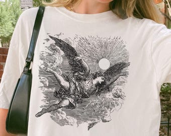 The Fall Of Icarus Comfort Colors® T-Shirt, Greek Mythology Tshirt, The Odyssey Merch, The Myth Of Icarus and Daedalus Shirt Greek God Shirt
