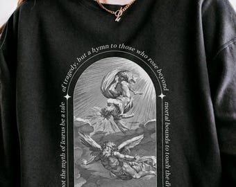 Icarus & Daedalus Greek Mythology Sweatshirt, Dark Academia Literature Sweater, Greek Myths Pullover, Vintage Greek Gods and Goddesses Gift