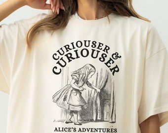 Alice In Wonderland Shirt, Vintage Alice's Adventures T-Shirt, Bookish Merch, Literature Shirt, Light Academia Classic Book Lover Gift For