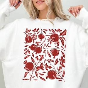 Persephone Sweatshirt, Greek Mythology Sweatshirt, Pomegranate Sweatshirt, Greek Goddess Sweater, Feminist Gift, Pomegranate Art Crewneck