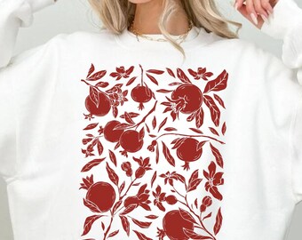 Persephone Sweatshirt, Greek Mythology Sweatshirt, Pomegranate Sweatshirt, Greek Goddess Sweater, Feminist Gift, Pomegranate Art Crewneck