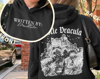 Bram Stoker Dracula Hoodie - Bookish Hooded Sweatshirt, Morally Grey Villain Vintage Graphic, Dark Academia Classic Horror Movie Lover Gift