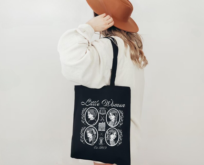 Little Women Tote Bag, Literary Bag, Reading Tote Bag, Light Academia Literature Totebag, Little Women Gifts, Bookish Gift For Book Lover image 4