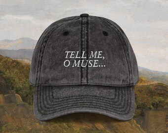 The Odyssey Vintage Hat - Tell Me O Muse Homer The Odyssey Hat, Greek Mythology Bookish Cap For Book Lover Gifts, Dark Academia Unisex Hat
