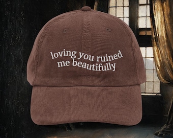 Wuthering Heights Dark Romance Hat - Embroidered Corduroy Hat, Gothic Literary Hat,  Dark Academia Gift For Book Lovers, Heathcliff Cap