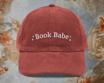 Book Babe Embroidered Corduroy Hat: Bookish Reader Cap
