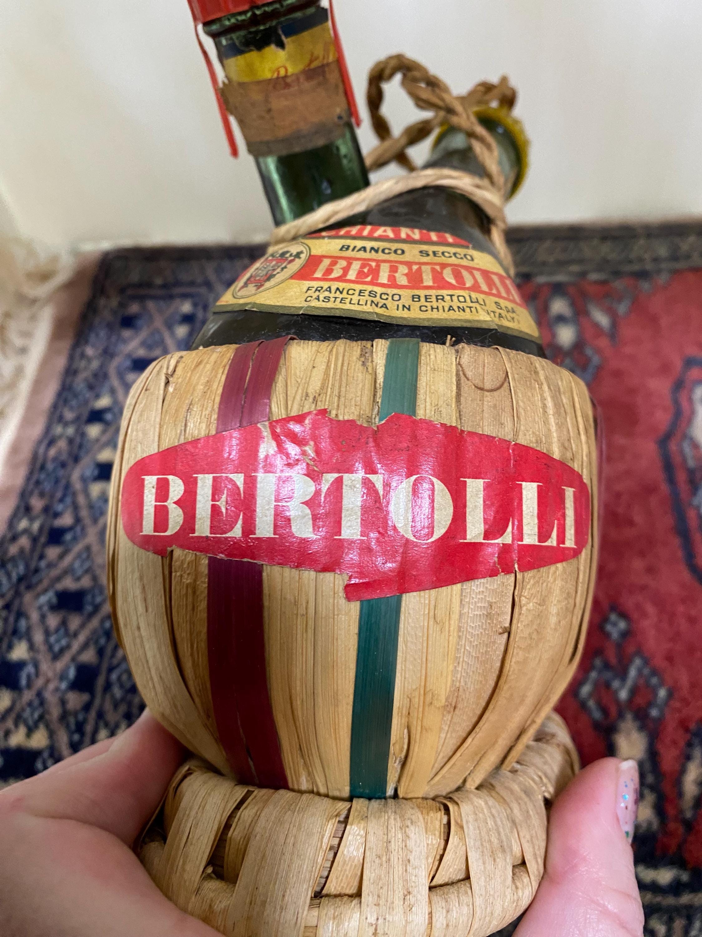 RARE Vintage Double Chianti Bertolli Raffia Covered Bottle - Etsy