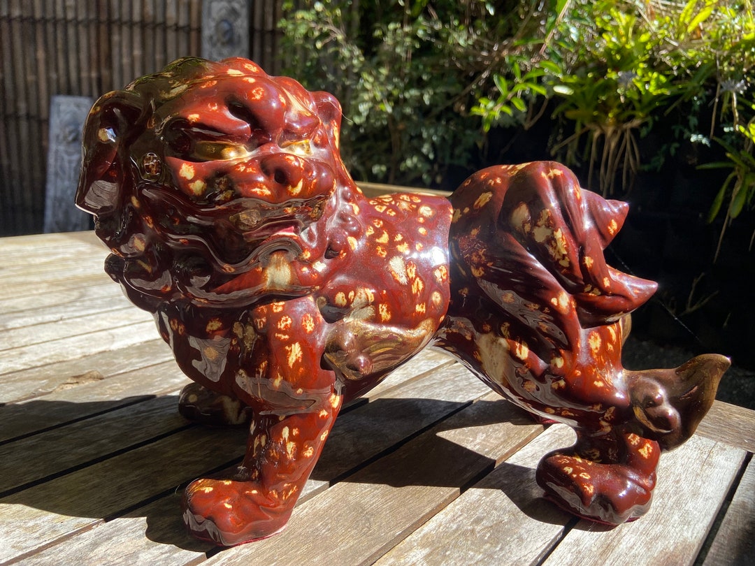 Vintage Ceramic Foo Dog Statue - Etsy Australia