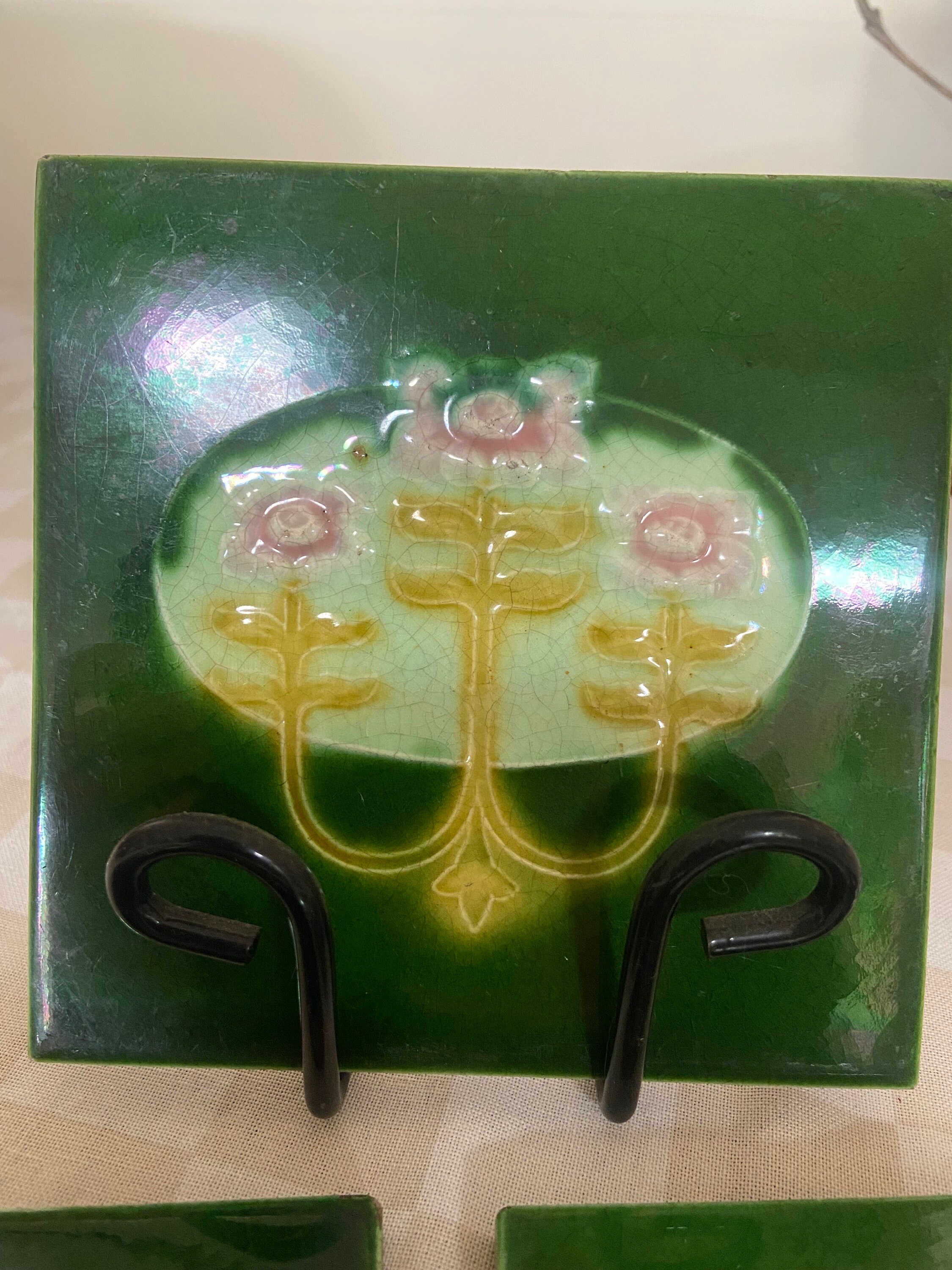 Set of 3 Antique Art Nouveau Fireplace Tiles Minton Hollins - Etsy