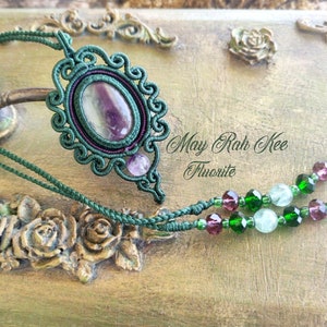 Fluorite Macrame Medallion Necklace