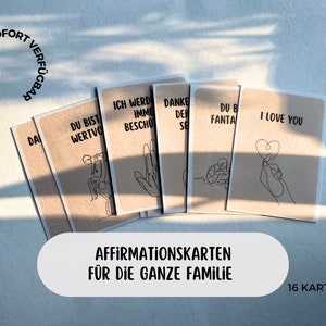 Affirmation cards for children and parents minimalist 16 cards positive beliefs Montessori