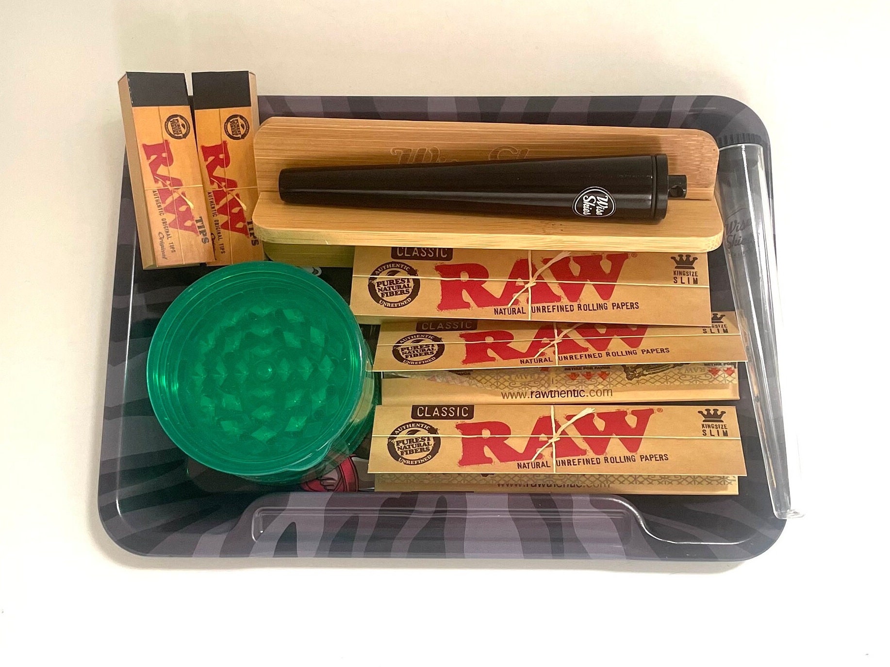 Raw Small Medium Rolling Tray Kit Gift Set Raw Classic Organic
