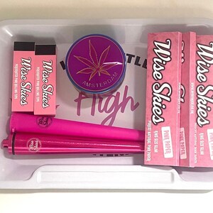 Little High Maintenance' Pink Rolling Tray Set - Wise Skies