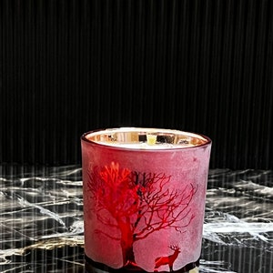 Christmas Soy Candle, Red Glass Container Soy Wax, Xmas Scented Soy Candle, Handmade Soy Wax, Aromatherapy Candles, Essential Soy Wax
