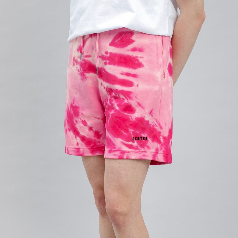 Pink Tie Dye Print Men's Shorts